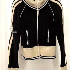 Black and White BEBE Sporty Light Jacket